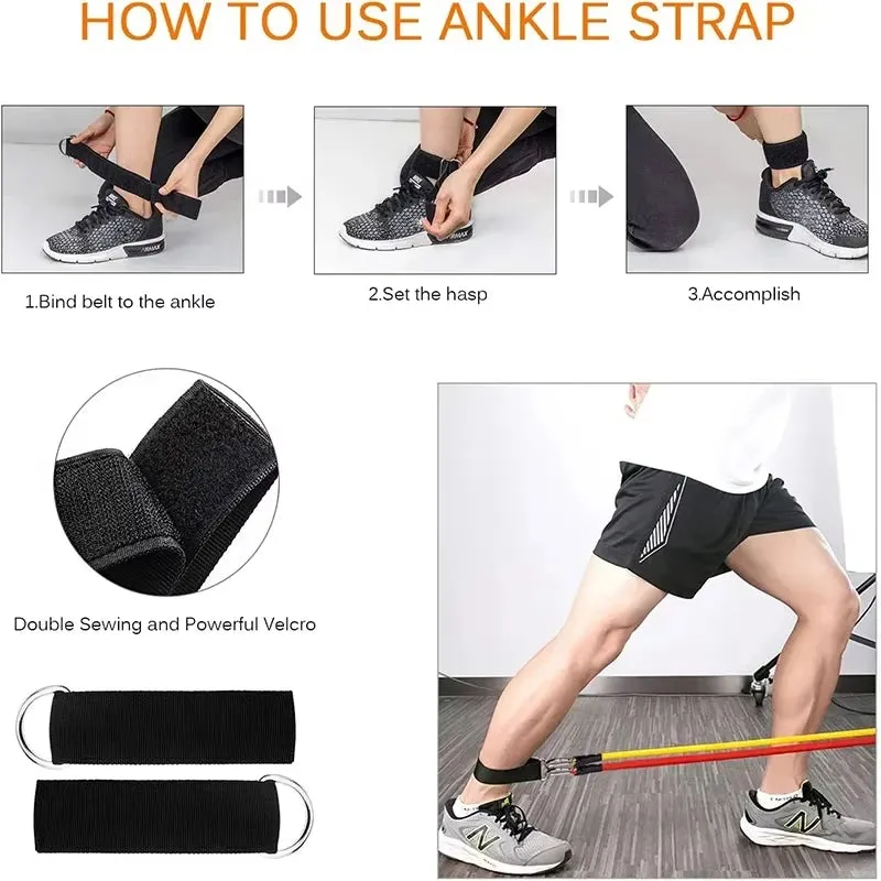 11-Piece TPE Resistance Band Set with Door Anchor - Handles & Ankle Straps