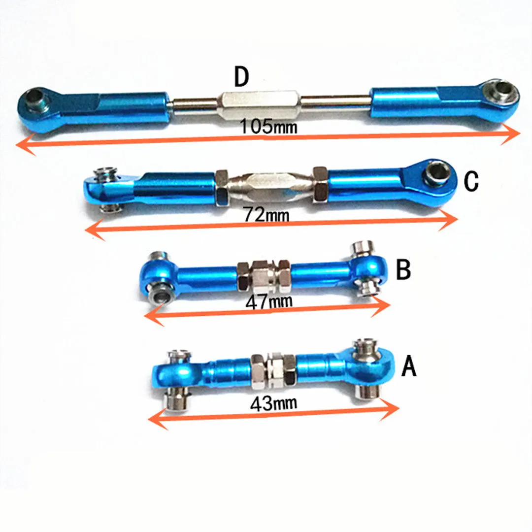 1:10 aluminum alloy rod metal steering rod model fuel DIY model toy car accessories