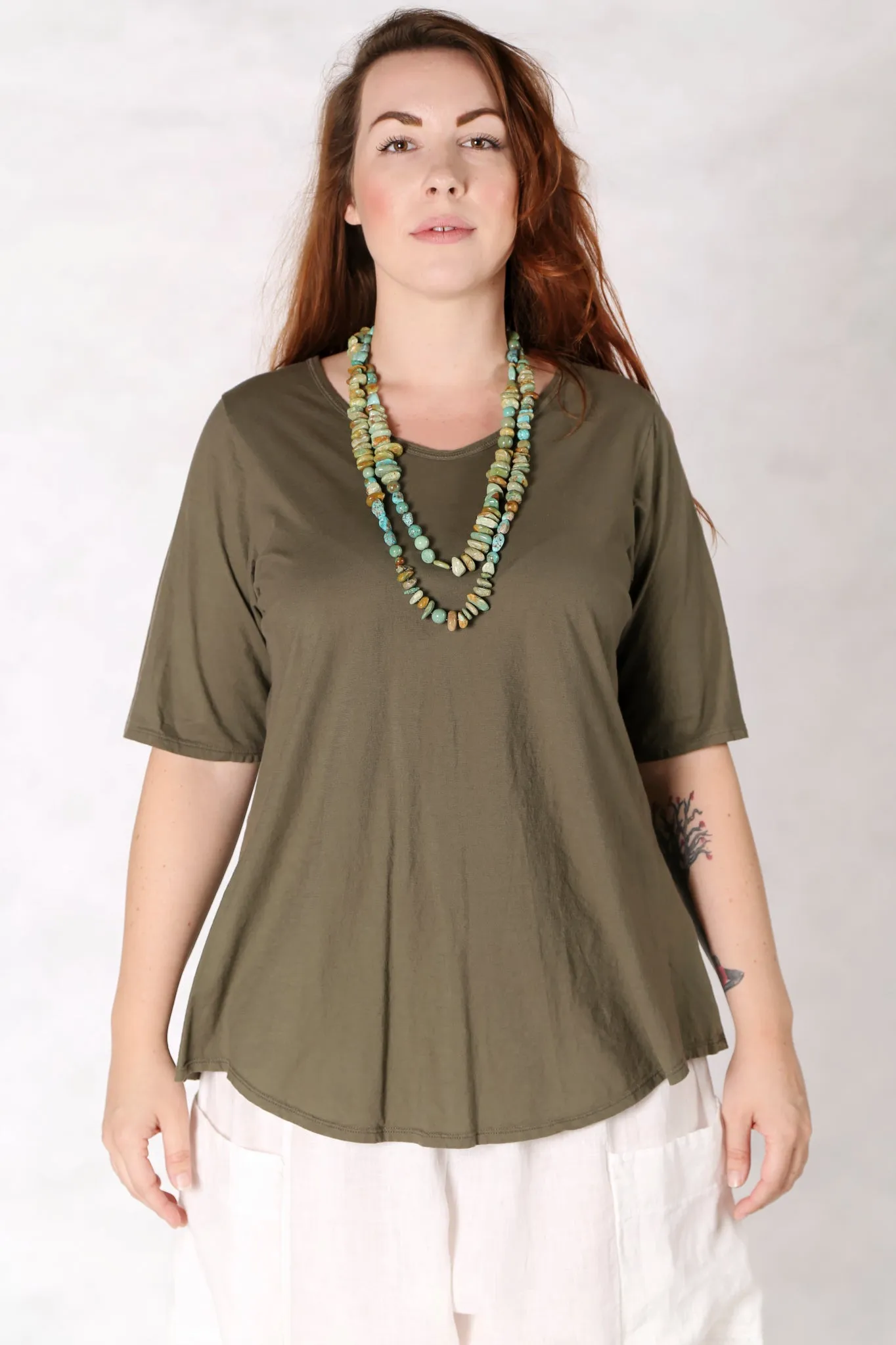 1211 Lightweight A-Line Layer Tee-Bark Unprinted
