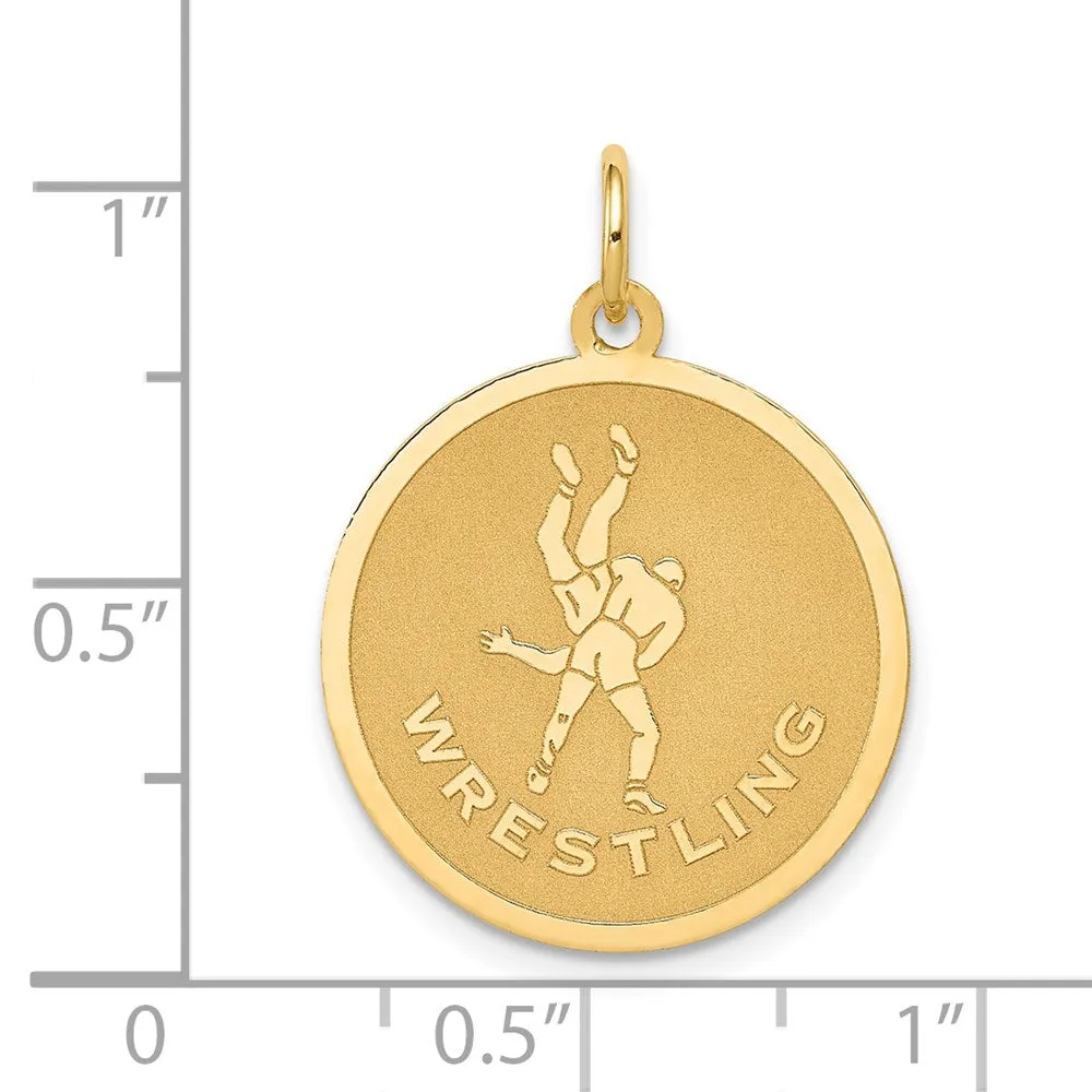 14k WRESTLING Disc Charm