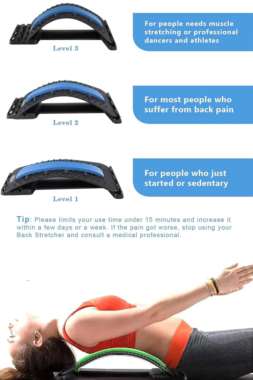 20 Pack Lower Back Spine Stretcher