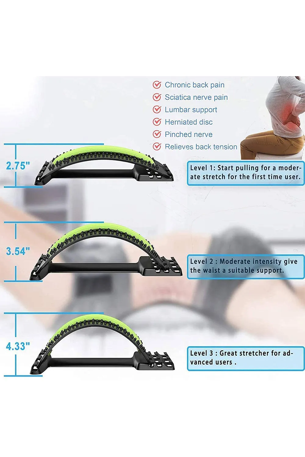20 Pack Lower Back Spine Stretcher