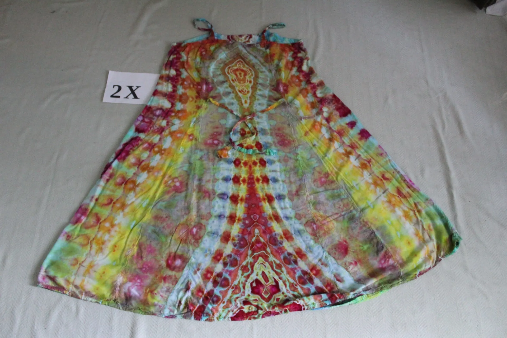 2X Long Ribbon Strap Dress
