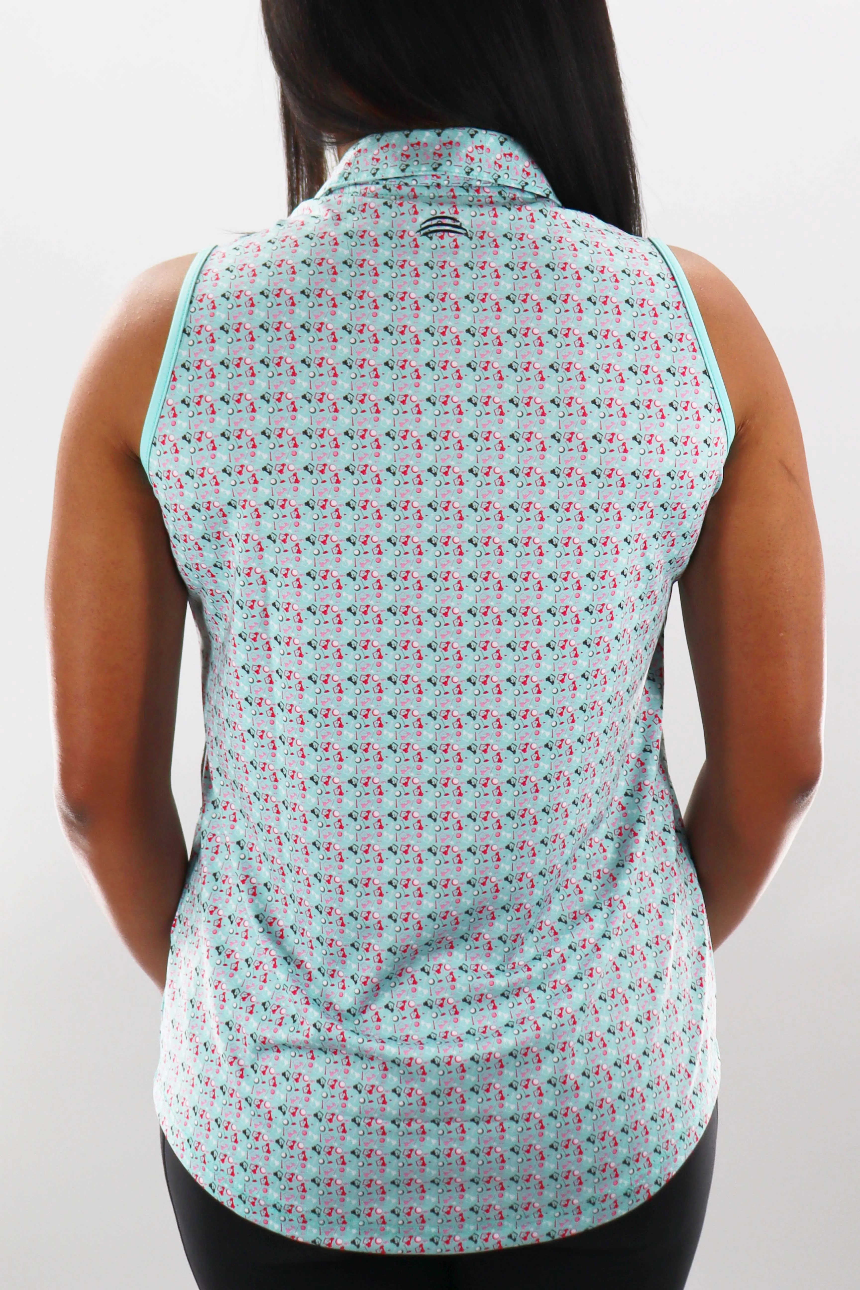 4114 - The "Golf ParTee" Sleeveless Polo - Teal