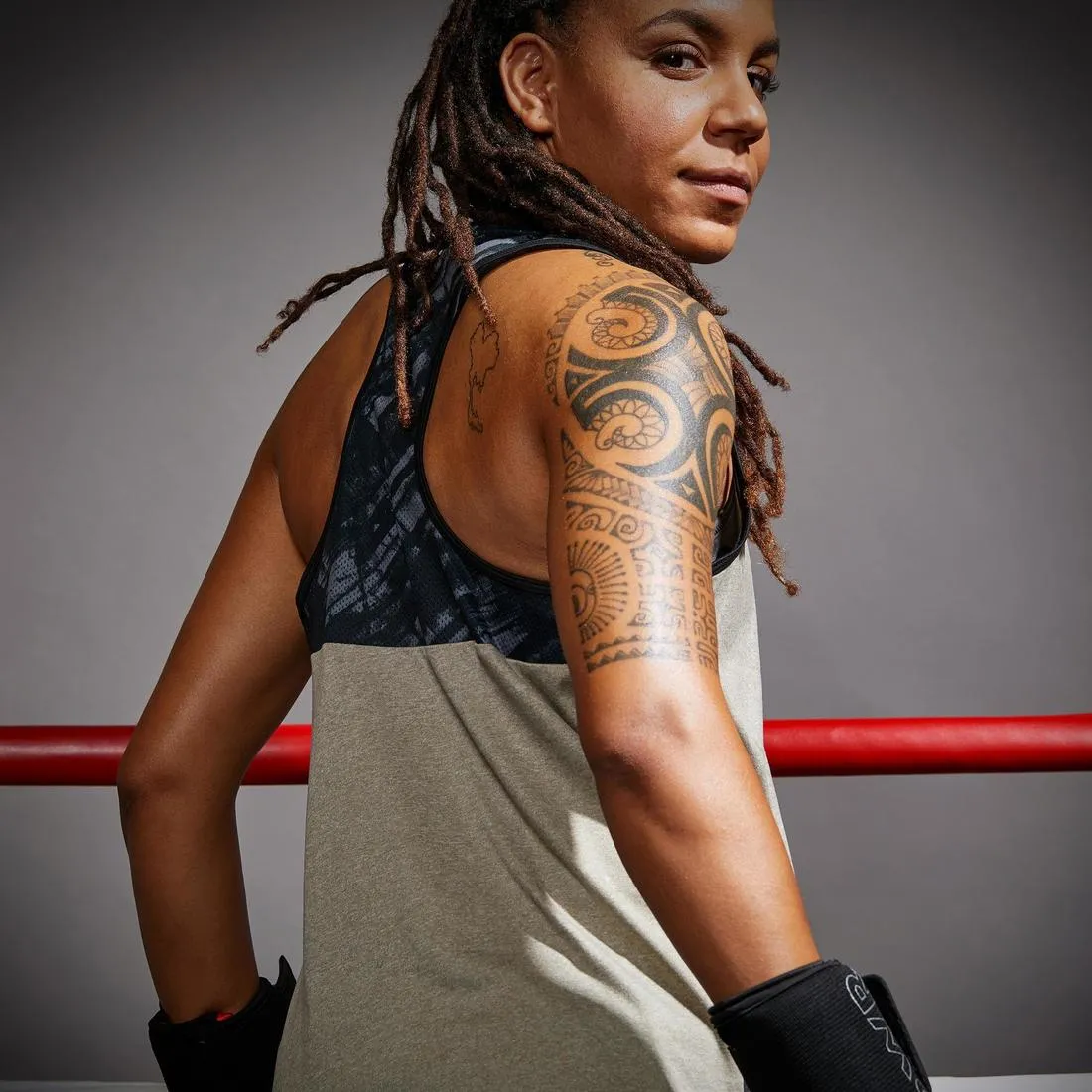 500 Women's Boxing Tank Top - Beige