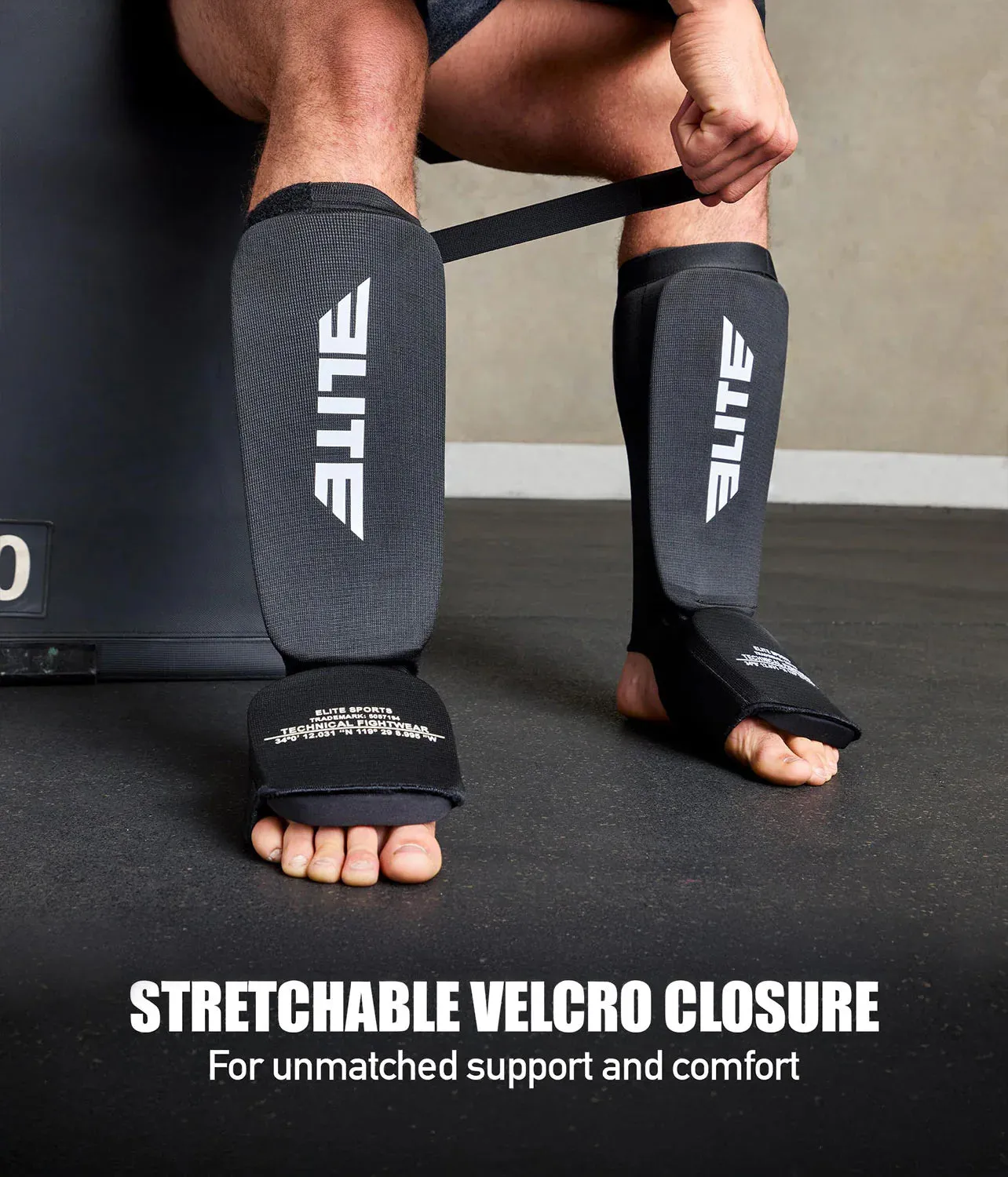 Adults' Standard Black Wrestling Shin Guards
