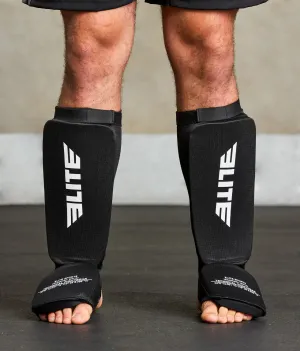 Adults' Standard Black Wrestling Shin Guards