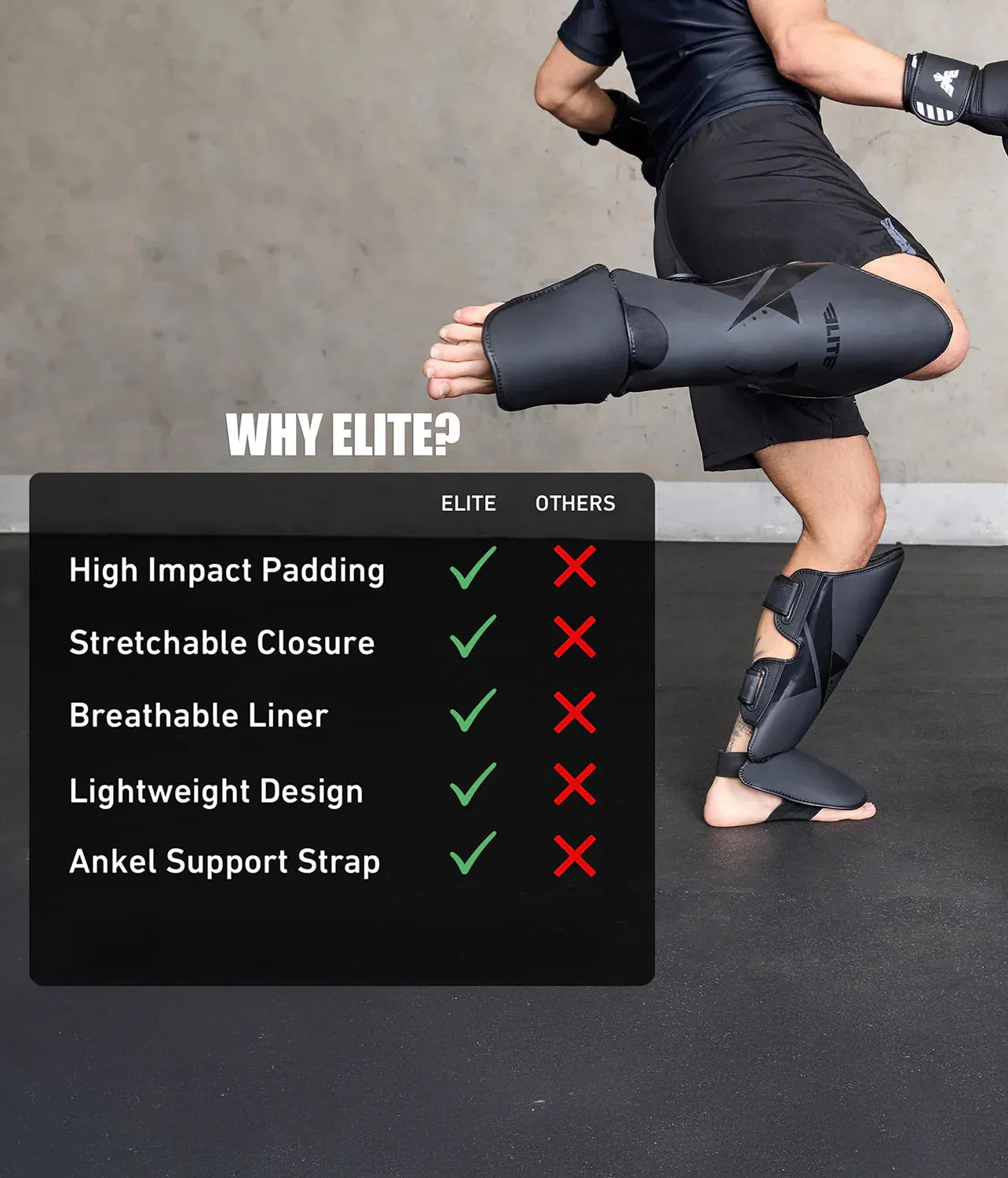 Adults' Star Black Wrestling Shin Guards