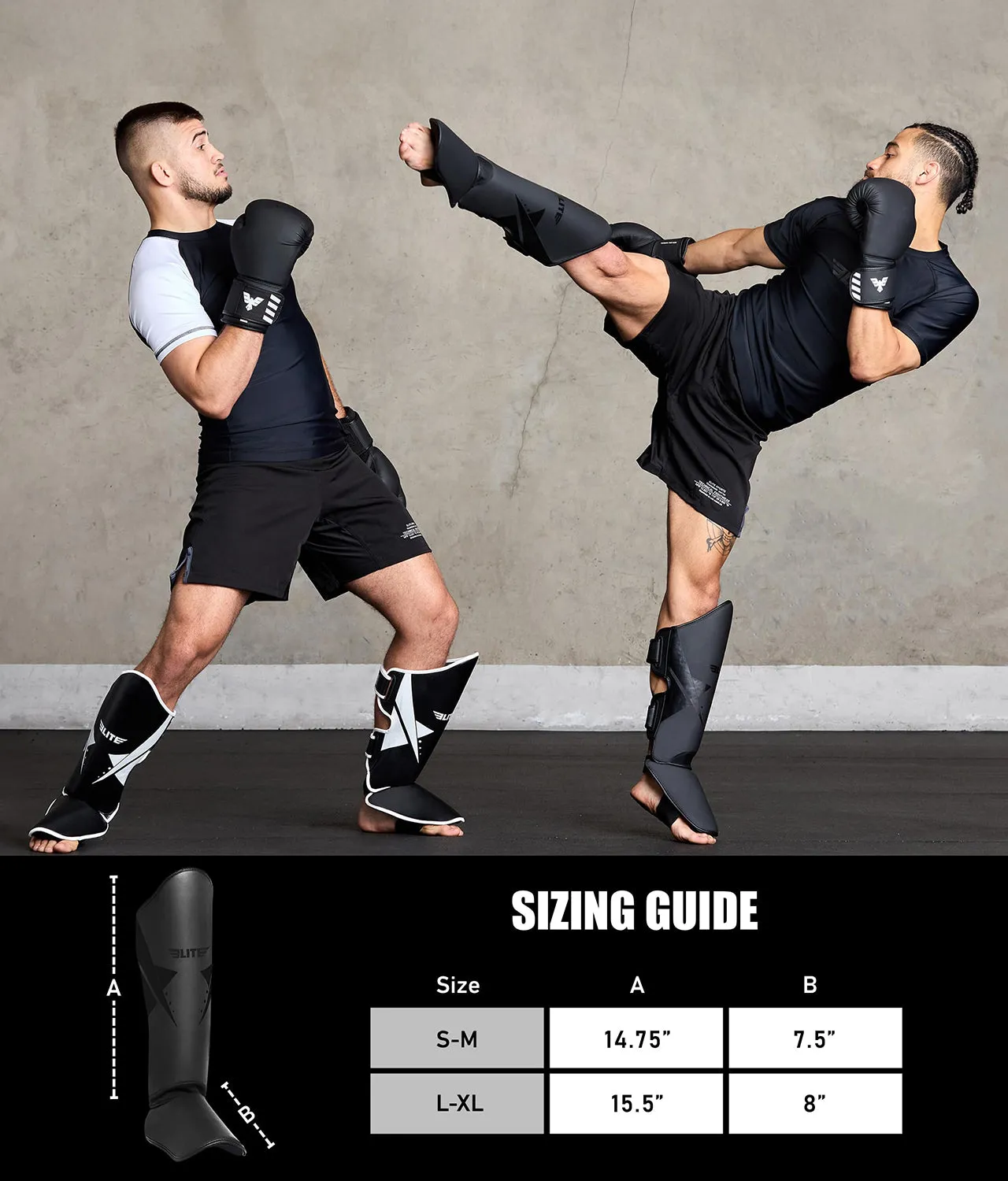 Adults' Star Black Wrestling Shin Guards