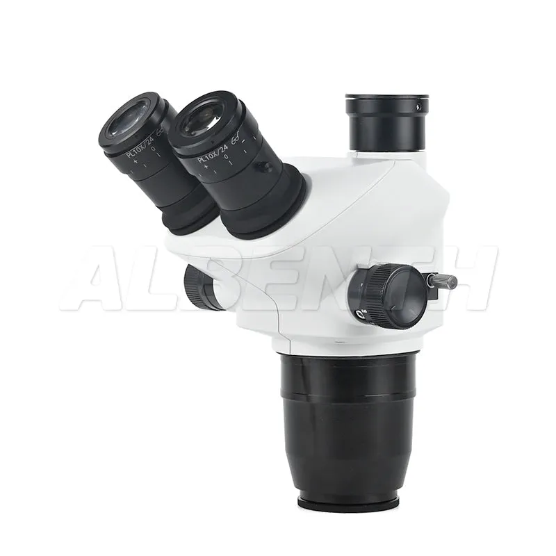 Albenth 6.5x-52x Trinocular Zoom Stereo Microscope Body With Camera Adapters
