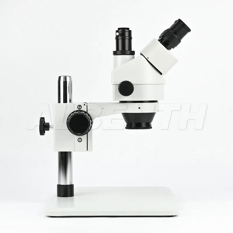 Albenth 7-45X Trinocular Zoom Stereo Microscope with Super Large Stand With 0.5X Auxiliary Lens