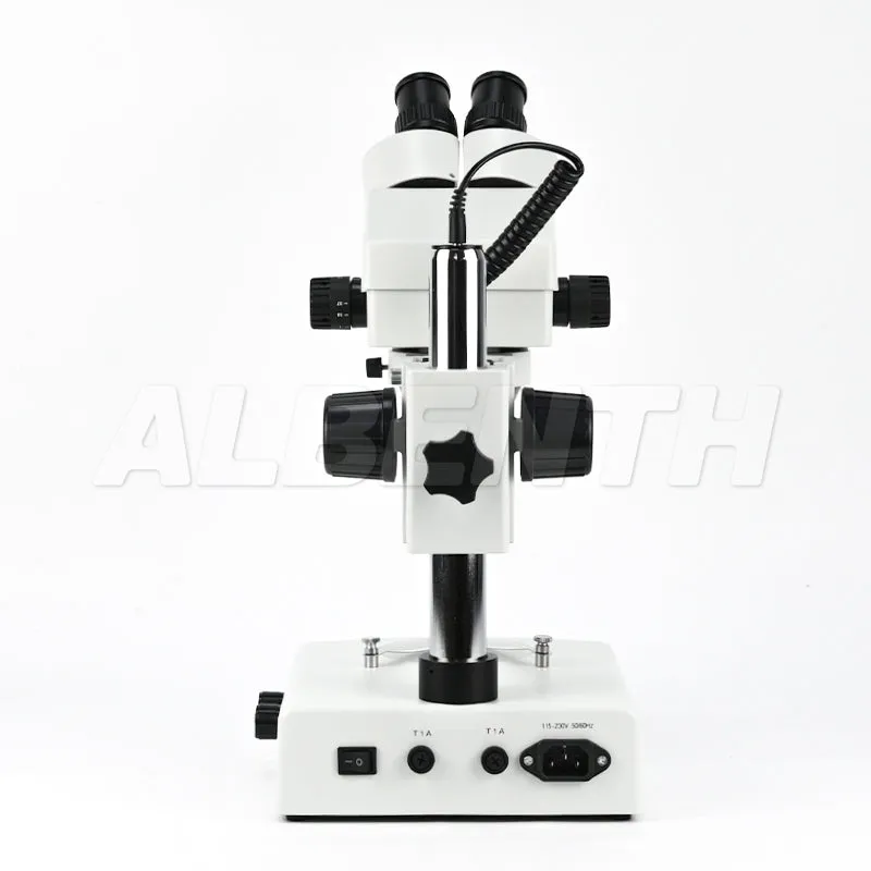 Albenth 7X-45X Binocular Stereo Zoom Microscope with Incident and Transmitted Light Source