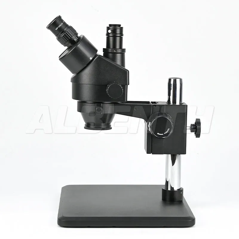 Albenth 7X-45X Black Zoom Trinocular Stereo Microscope With 0.5X Auxiliary Lens
