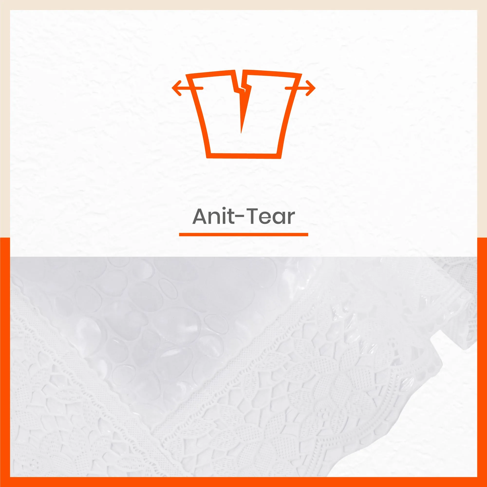 Albus Plastic Table Cover with White Lace for Dining Table at Home - Rectangular - (60" x 120") | Pebbles