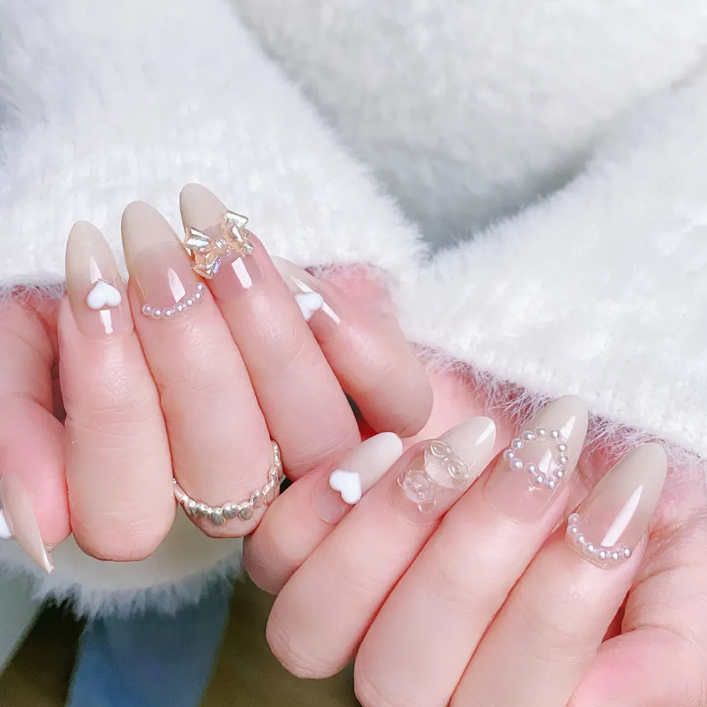 Almond Cream gradient with ice translucency White