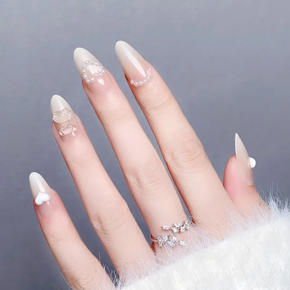 Almond Cream gradient with ice translucency White