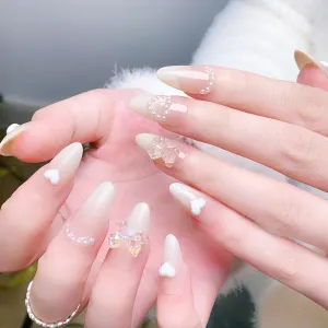 Almond Cream gradient with ice translucency White