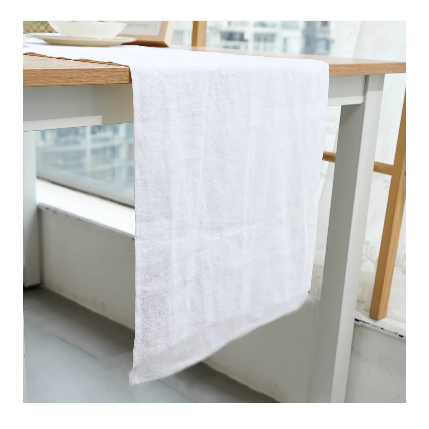 Amazhiyu Linen Table Runner for Dinner Dining Office Kitchen Table