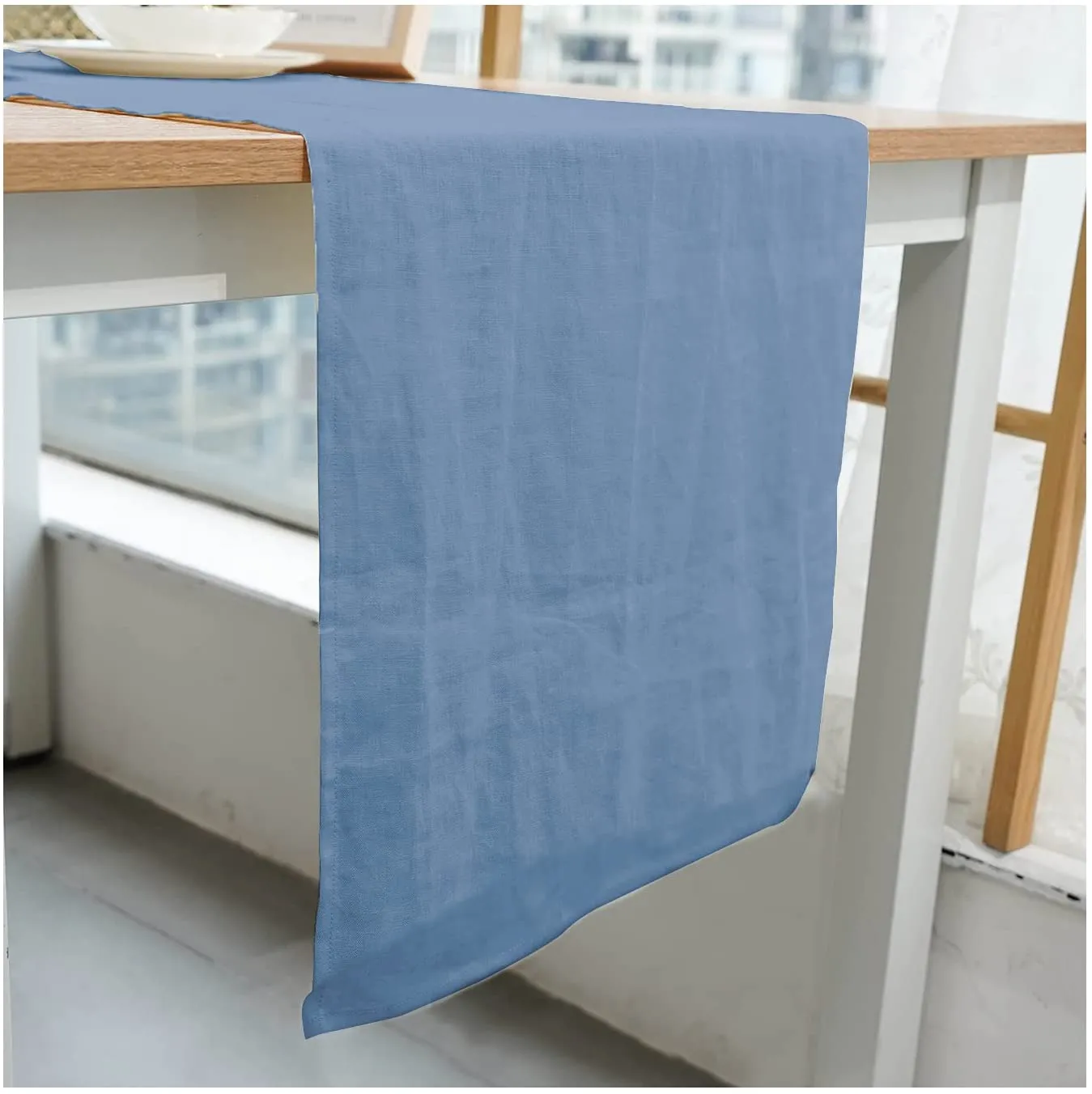 Amazhiyu Linen Table Runner for Dinner Dining Office Kitchen Table
