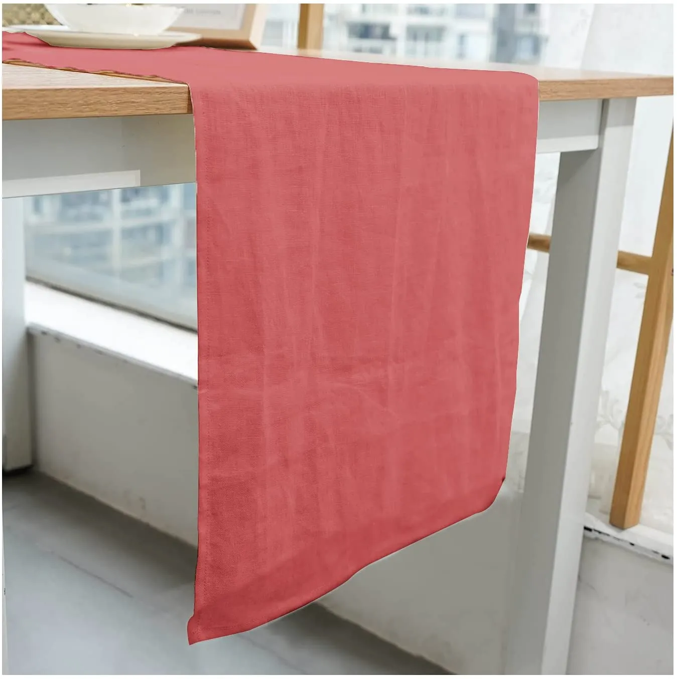 Amazhiyu Linen Table Runner for Dinner Dining Office Kitchen Table