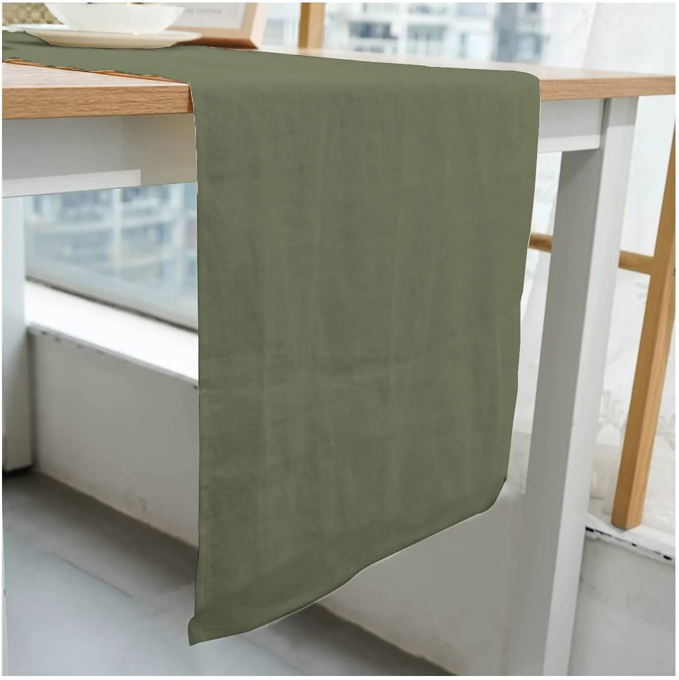 Amazhiyu Linen Table Runner for Dinner Dining Office Kitchen Table
