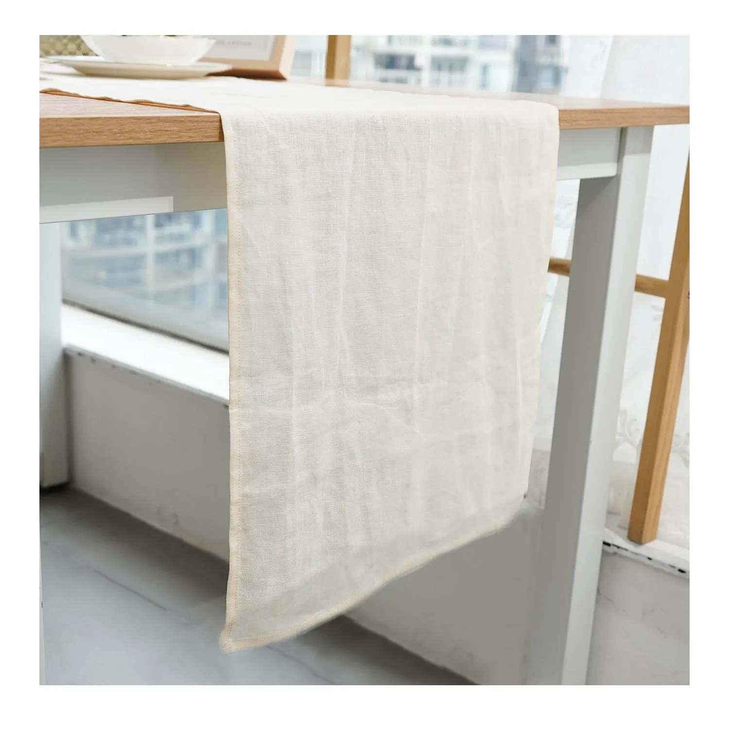 Amazhiyu Linen Table Runner for Dinner Dining Office Kitchen Table
