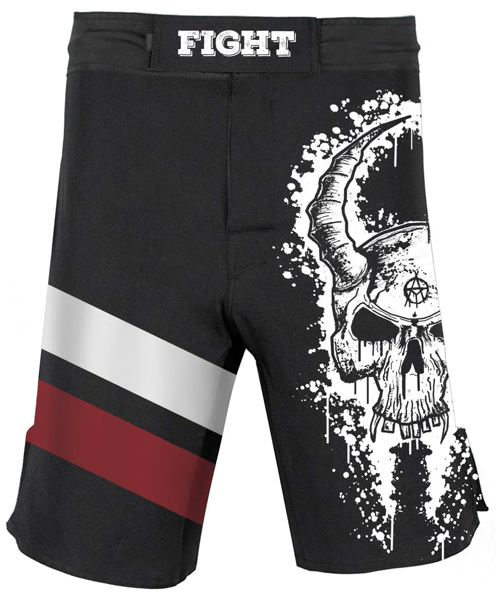 Anime Skull Mens Gym Workout BJJ Shorts