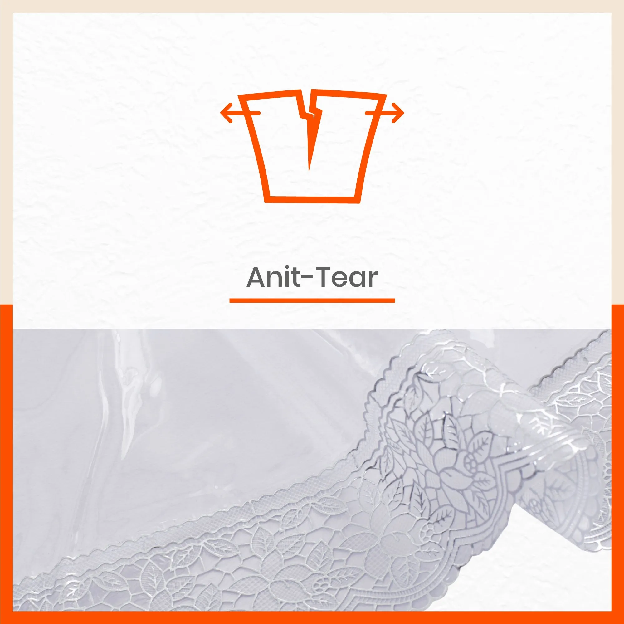 Argento Plastic Table Cover with Silver Lace for Dining Table at Home- Rectangular - (60" x 108") | Plain