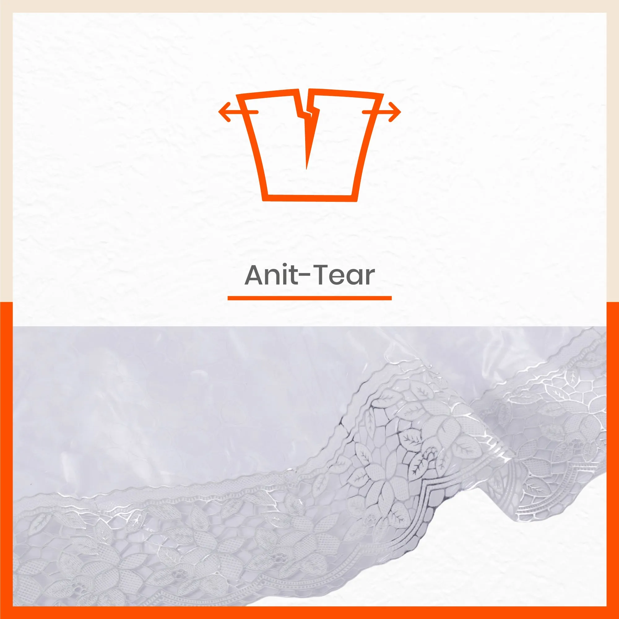 Argento Plastic Table Cover with Silver Lace for Dining Table at Home - Rectangular - (60" x 90") | Pebbles