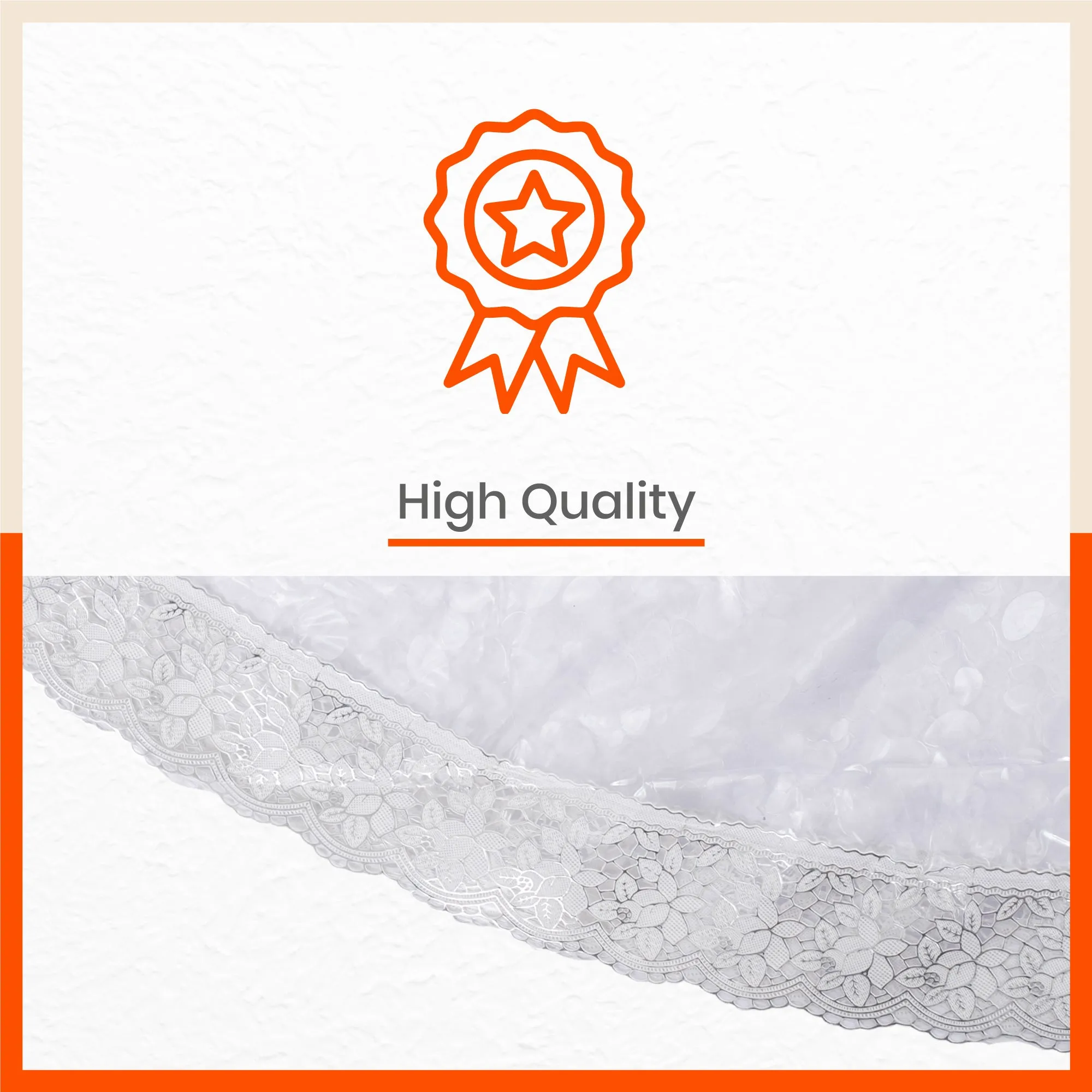 Argento Plastic Table Cover with Silver Lace for Dining Table at Home - Rectangular - (60" x 90") | Pebbles