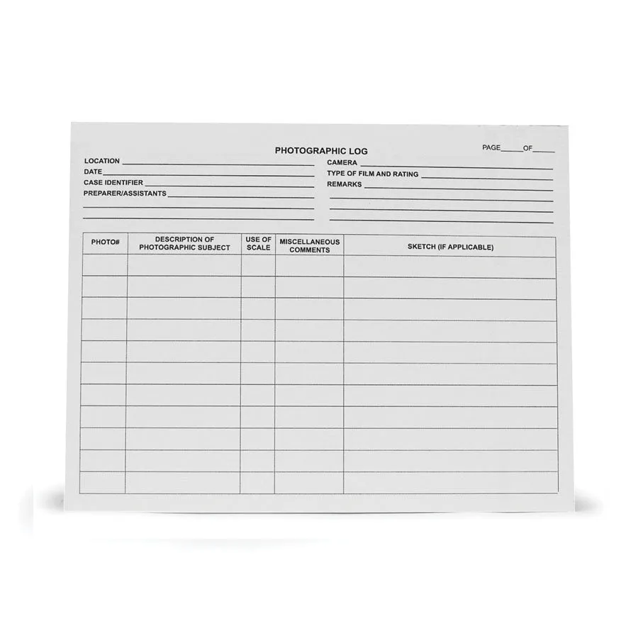 Arrowhead Forensics Photo Series Identifier Cards - 4 x 5.375 Inches - 25/pad