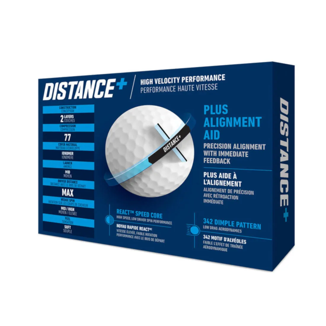 Balles golf x12 - TAYLORMADE Distance  blanc