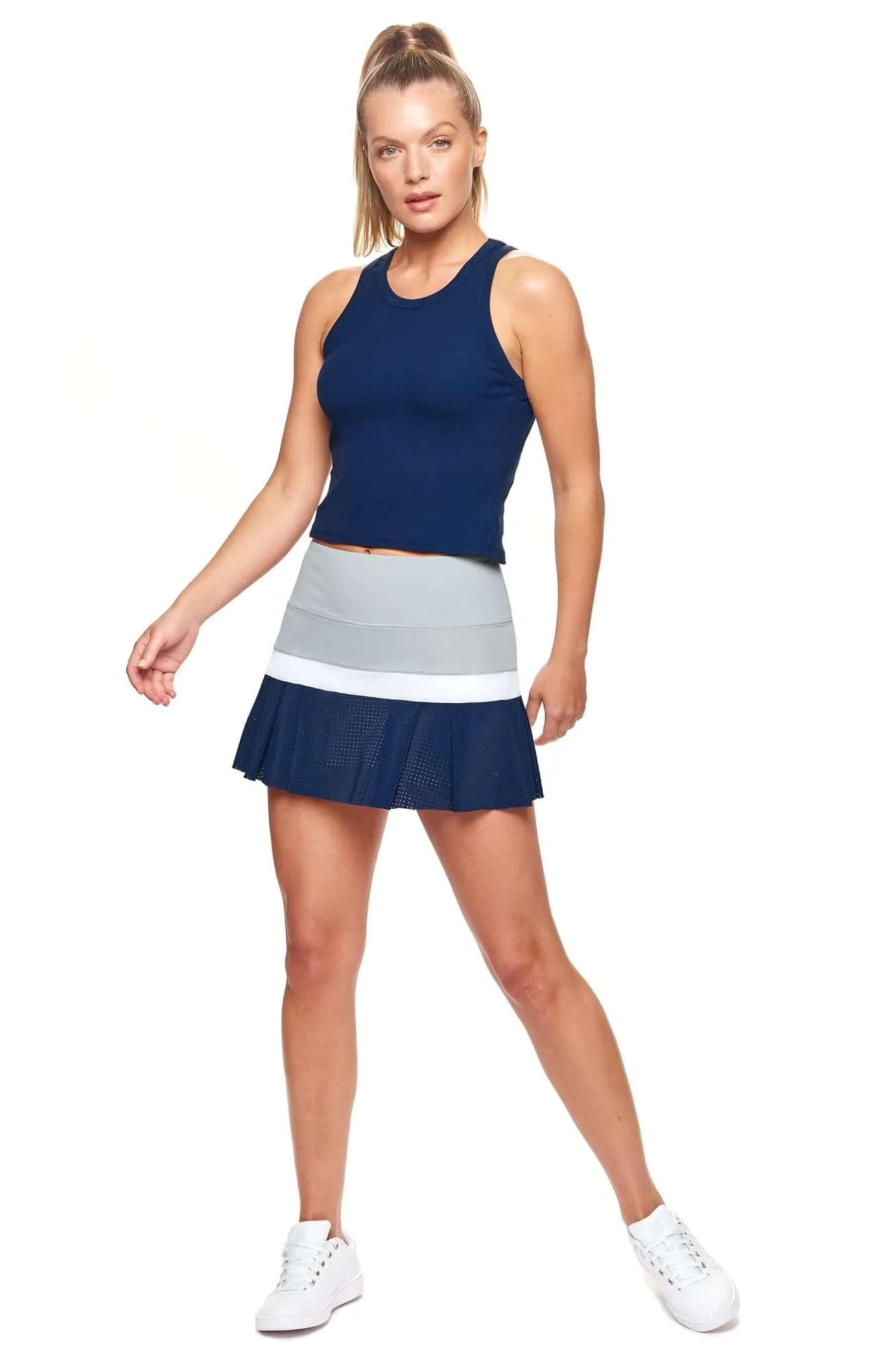 Baseline Color Block Skort Marine Navy