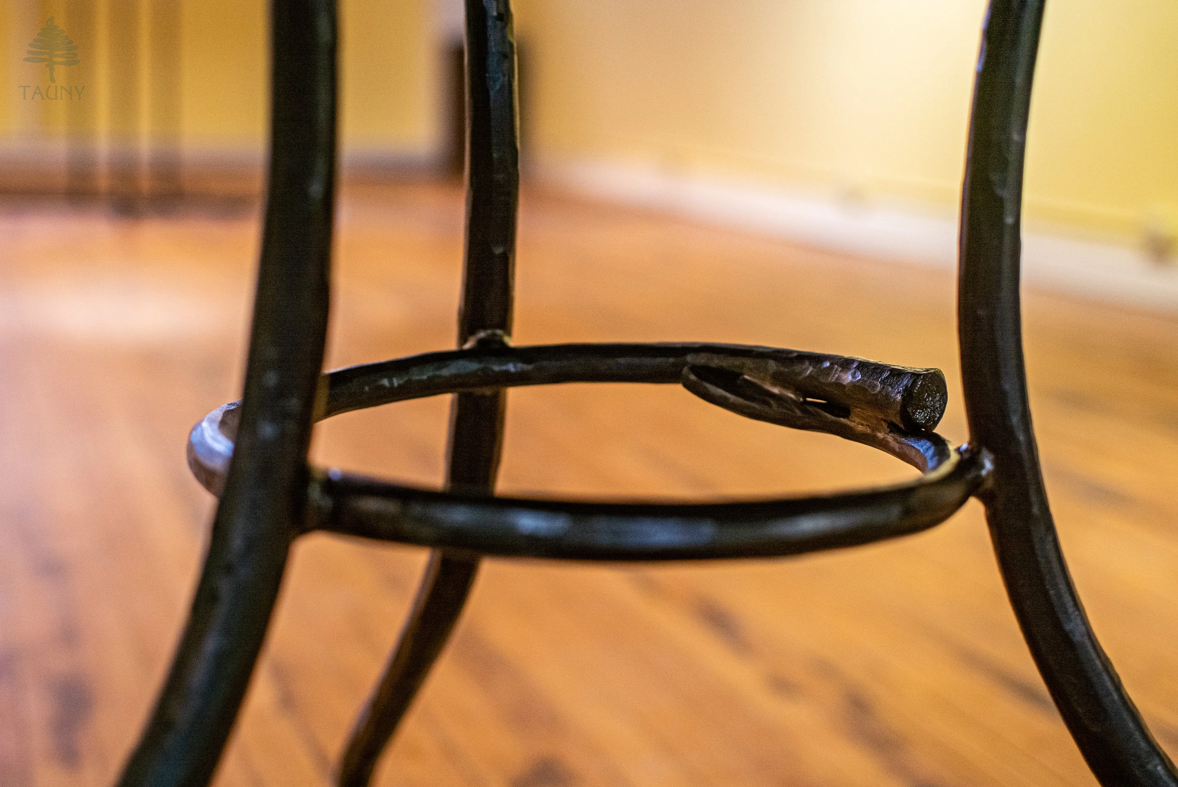 “Bistro” Table, Hand-forged Iron and Hand-milled Walnut