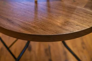 “Bistro” Table, Hand-forged Iron and Hand-milled Walnut