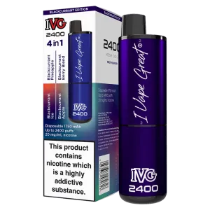 BLACKCURRANT EDITION - IVG 2400 DISPOSABLE VAPE - 20MG(2%)