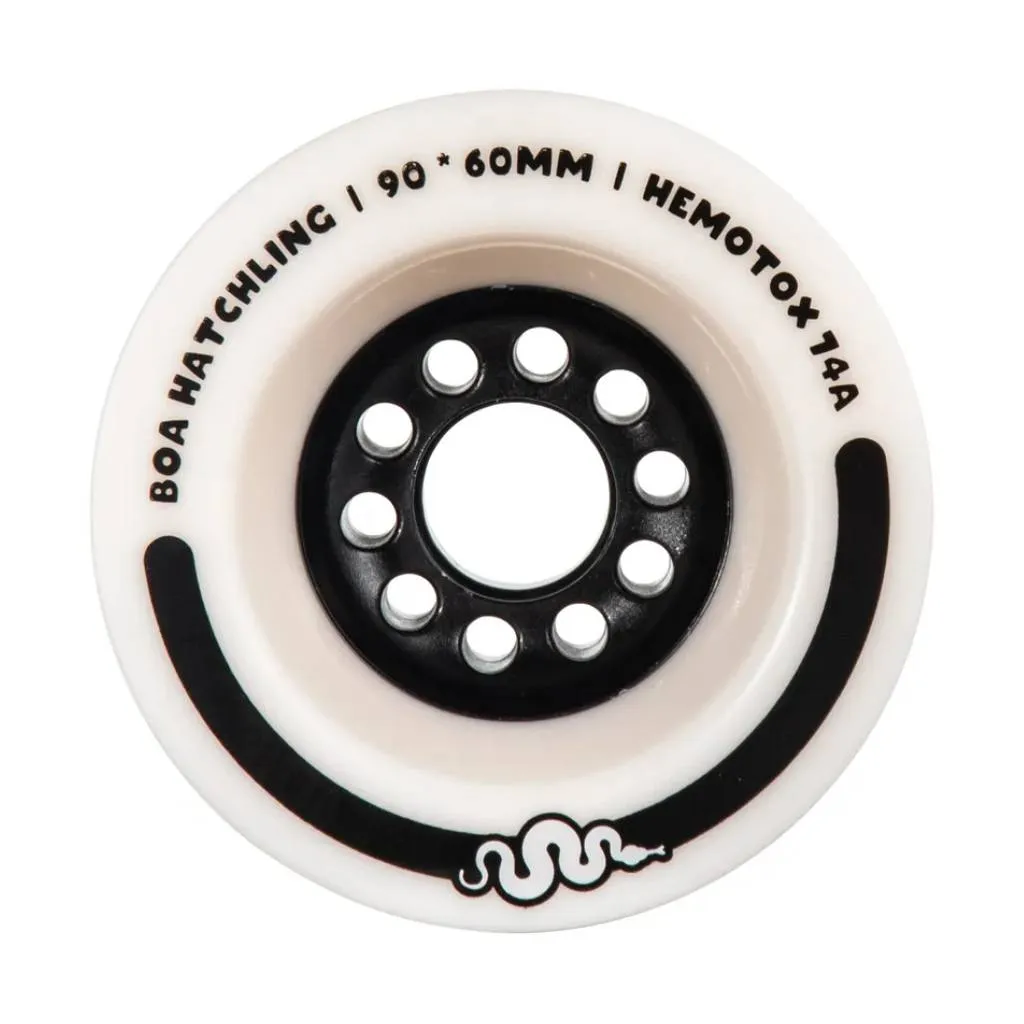Boa Hatchling V3 90mm 74a White Longboard Wheels ideal For LDP Or Electric Longboards