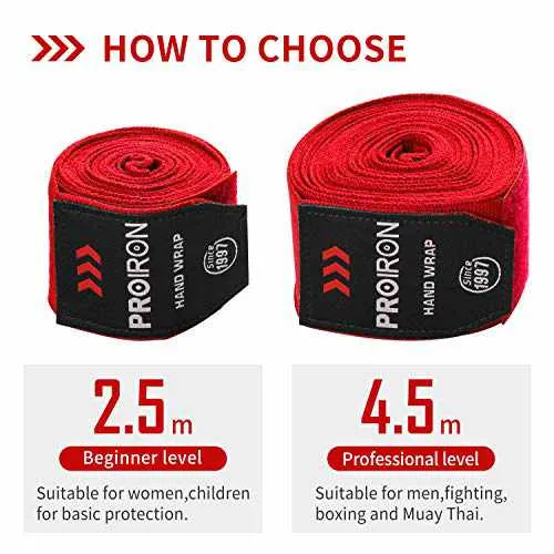Boxing Hand Wraps, Boxing Bandages 4.5M/2.5M (Pair)