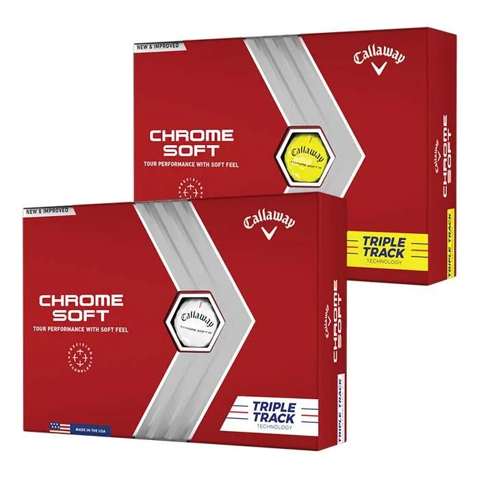 Callaway Chrome Soft Triple Track 22 Golf Ball White (Sleeve/3 Ball Pack)