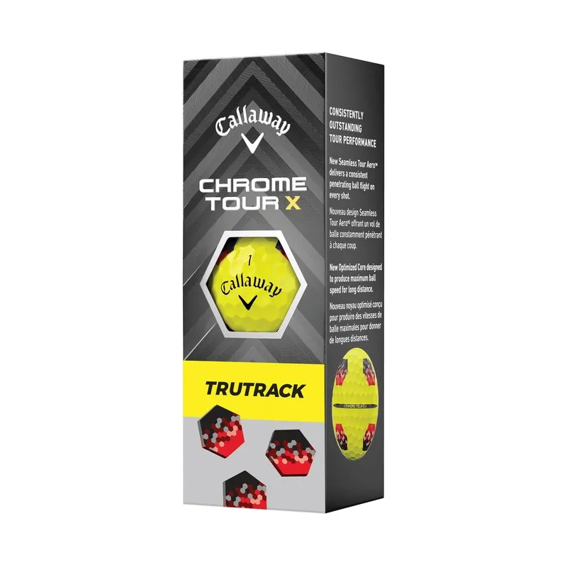 Callaway Chrome Tour X TruTrack Yellow Golf Balls