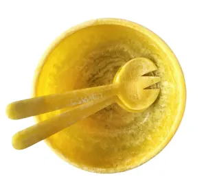 Canary Yellow Resin Serving Bowl Set