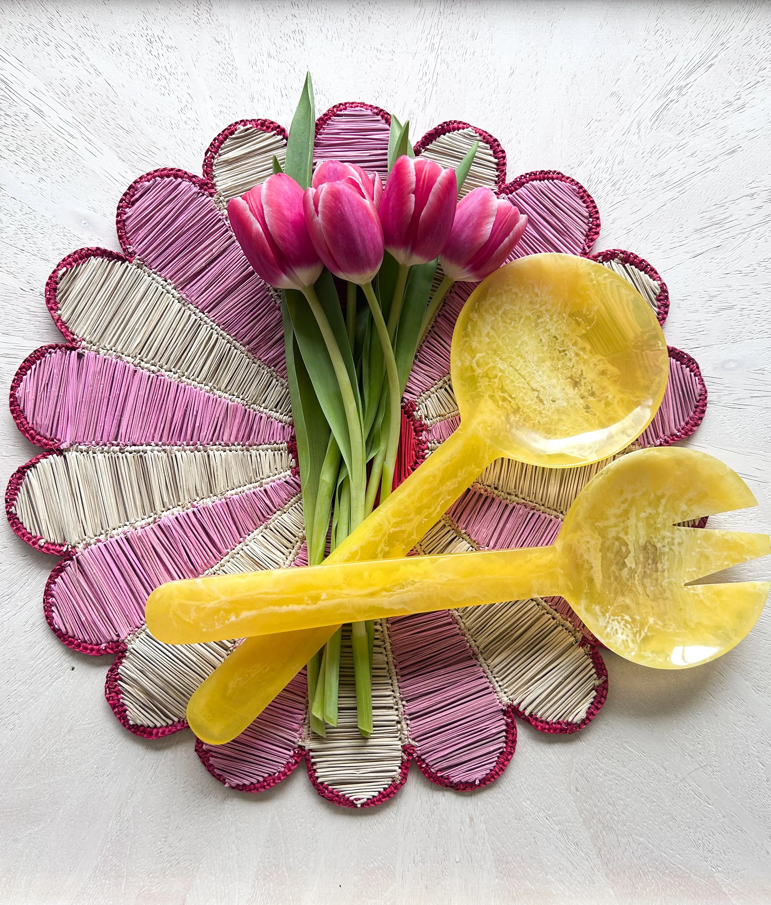 Canary Yellow Resin Serving Set