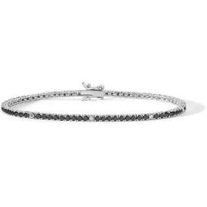 Comete Silver Tennis Bracelet 925 Black and White Zirconi 20cm UBR 900 M20