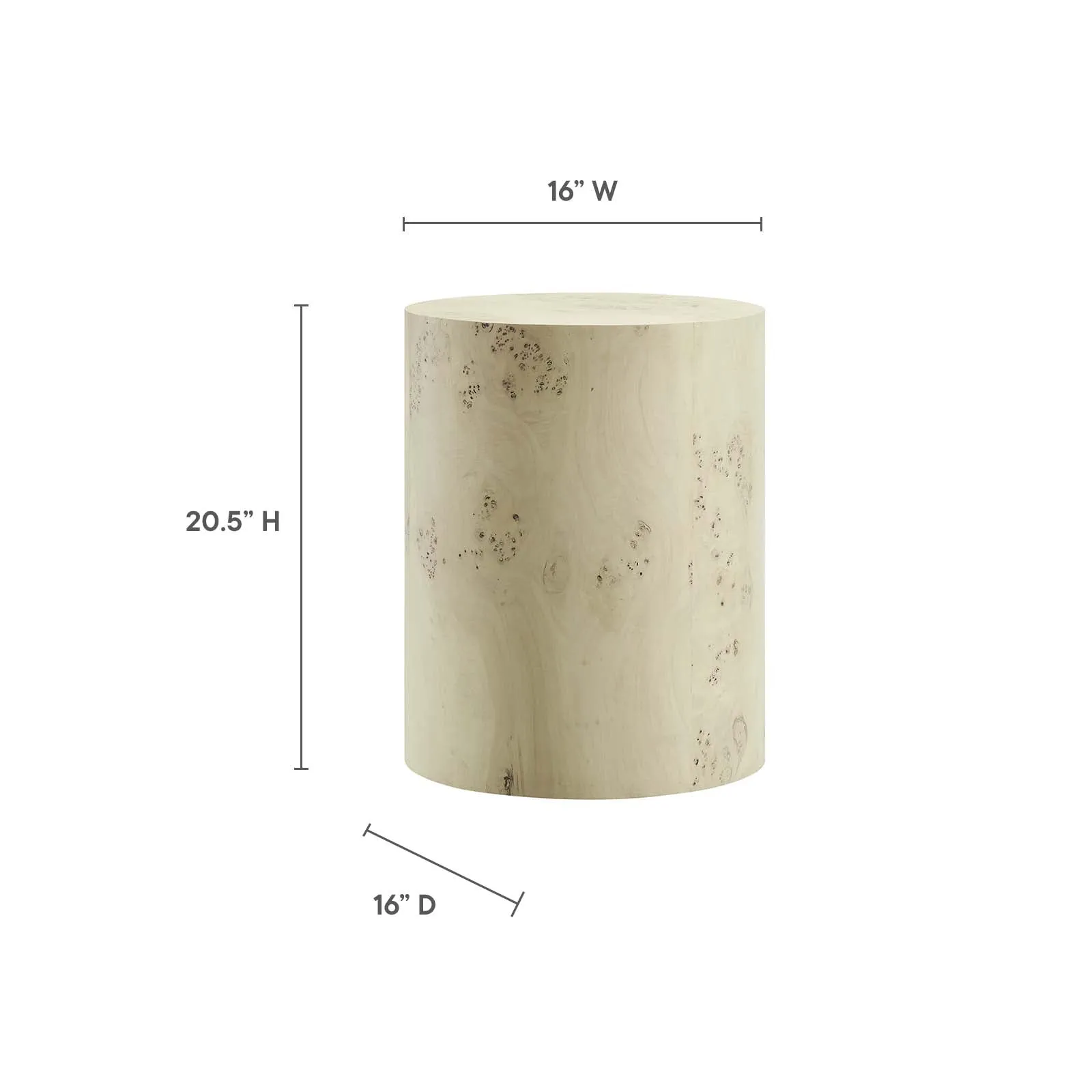 COSMOS ROUND BURL WOOD SIDE TABLE