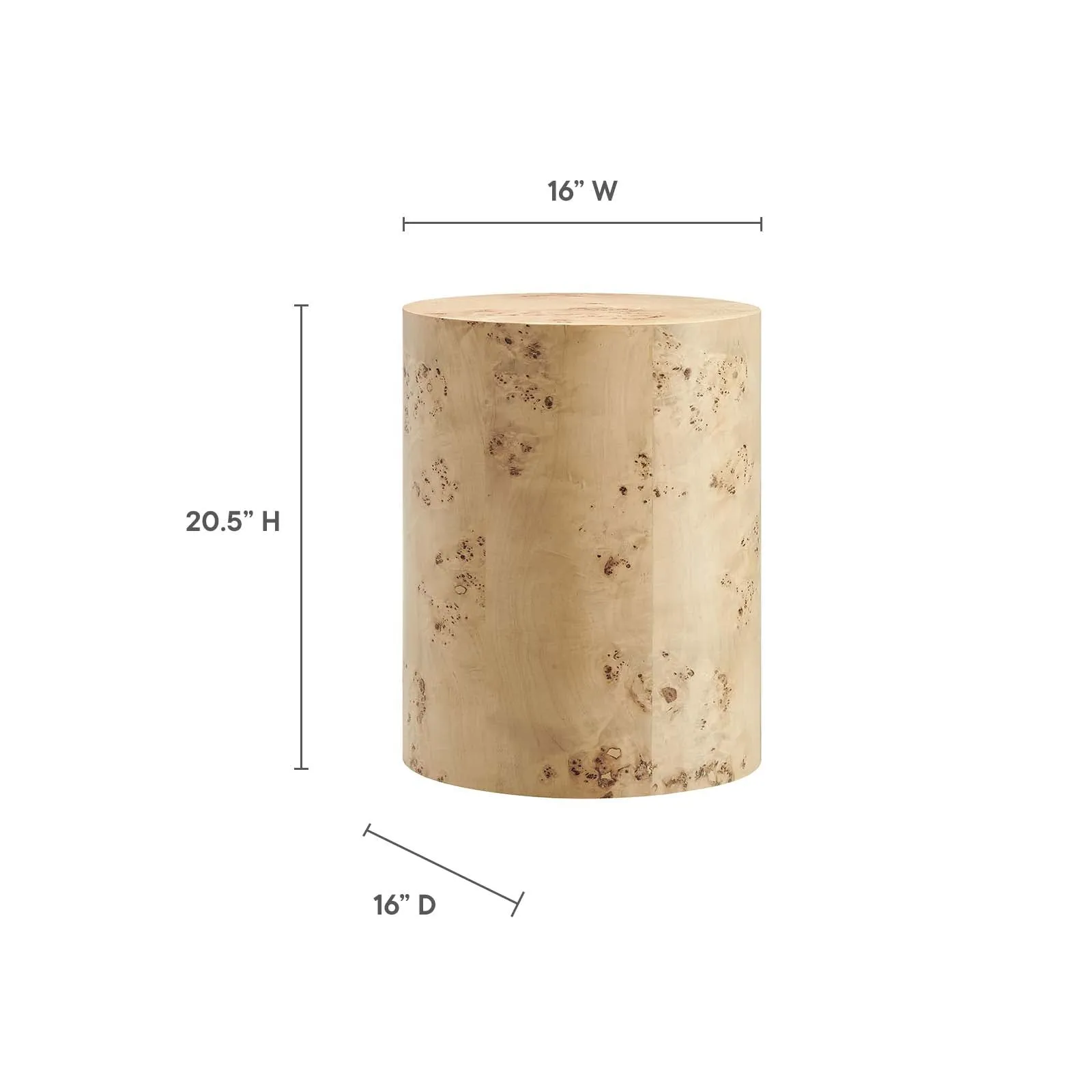 COSMOS ROUND BURL WOOD SIDE TABLE