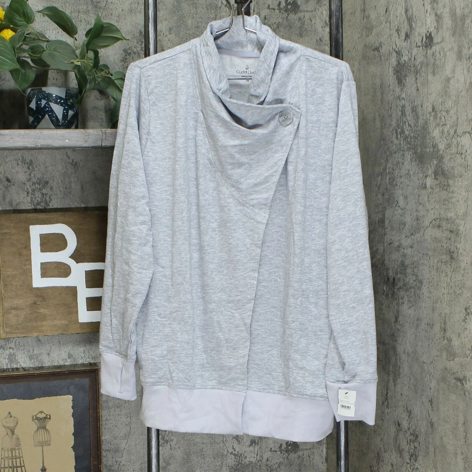 Cuddl Duds Plus Size Lightweight Comfort Drape Front Cardigan