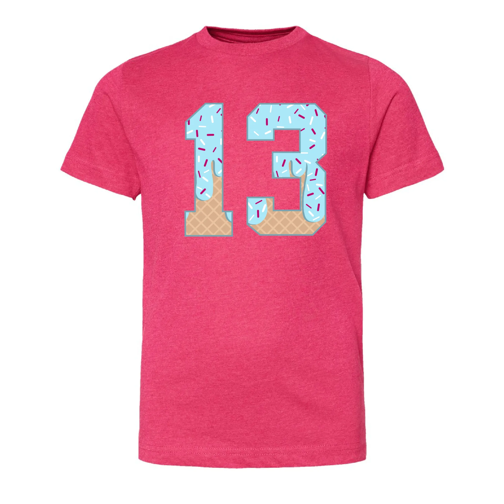 Custom Boys Ice Cream Drip Number Baseball Shirt
