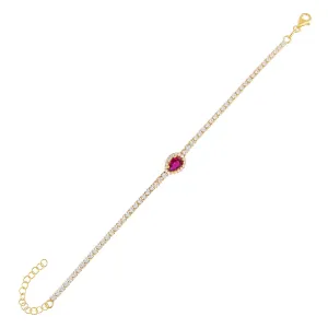 CZ Colored Illusion Teardrop Tennis Bracelet