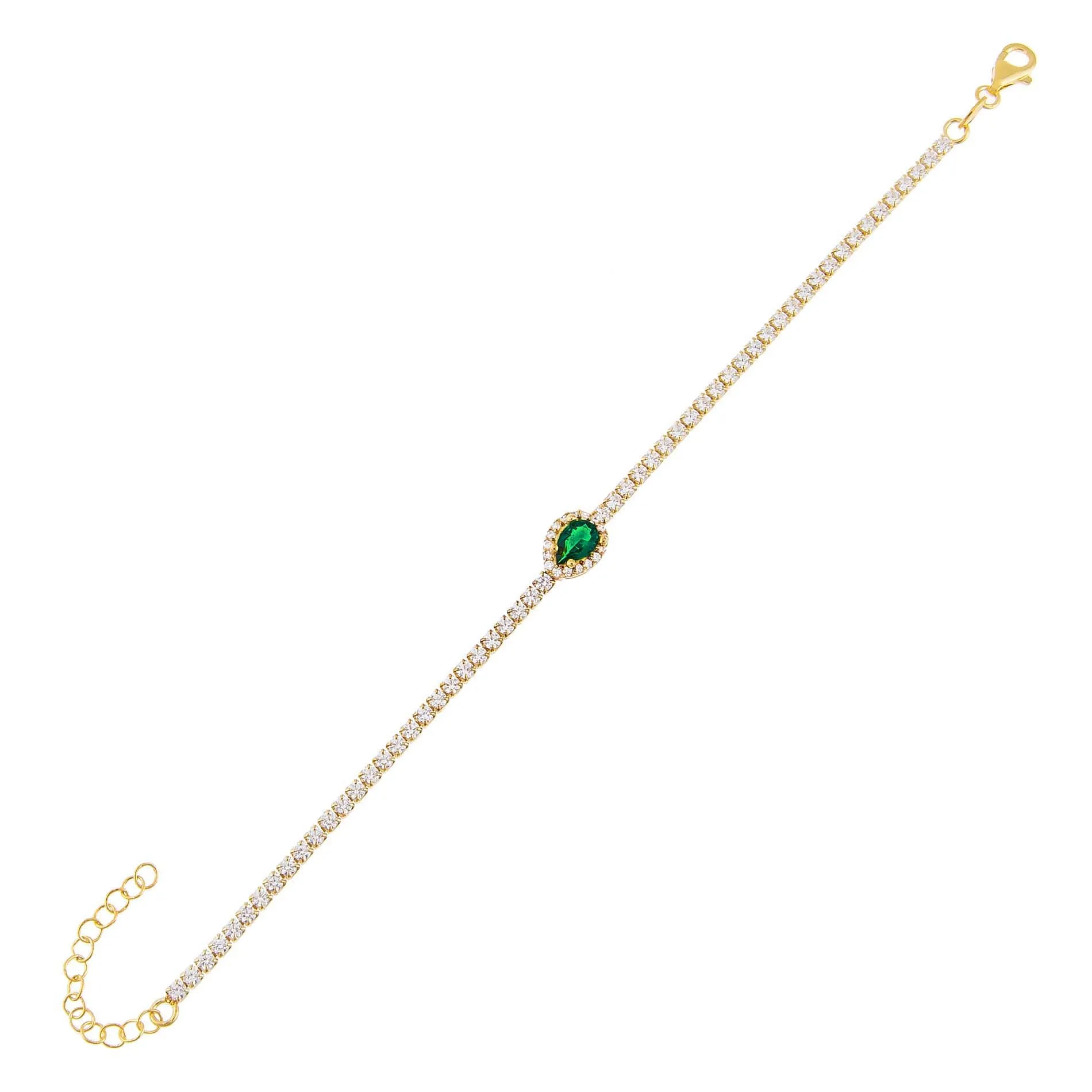 CZ Colored Illusion Teardrop Tennis Bracelet
