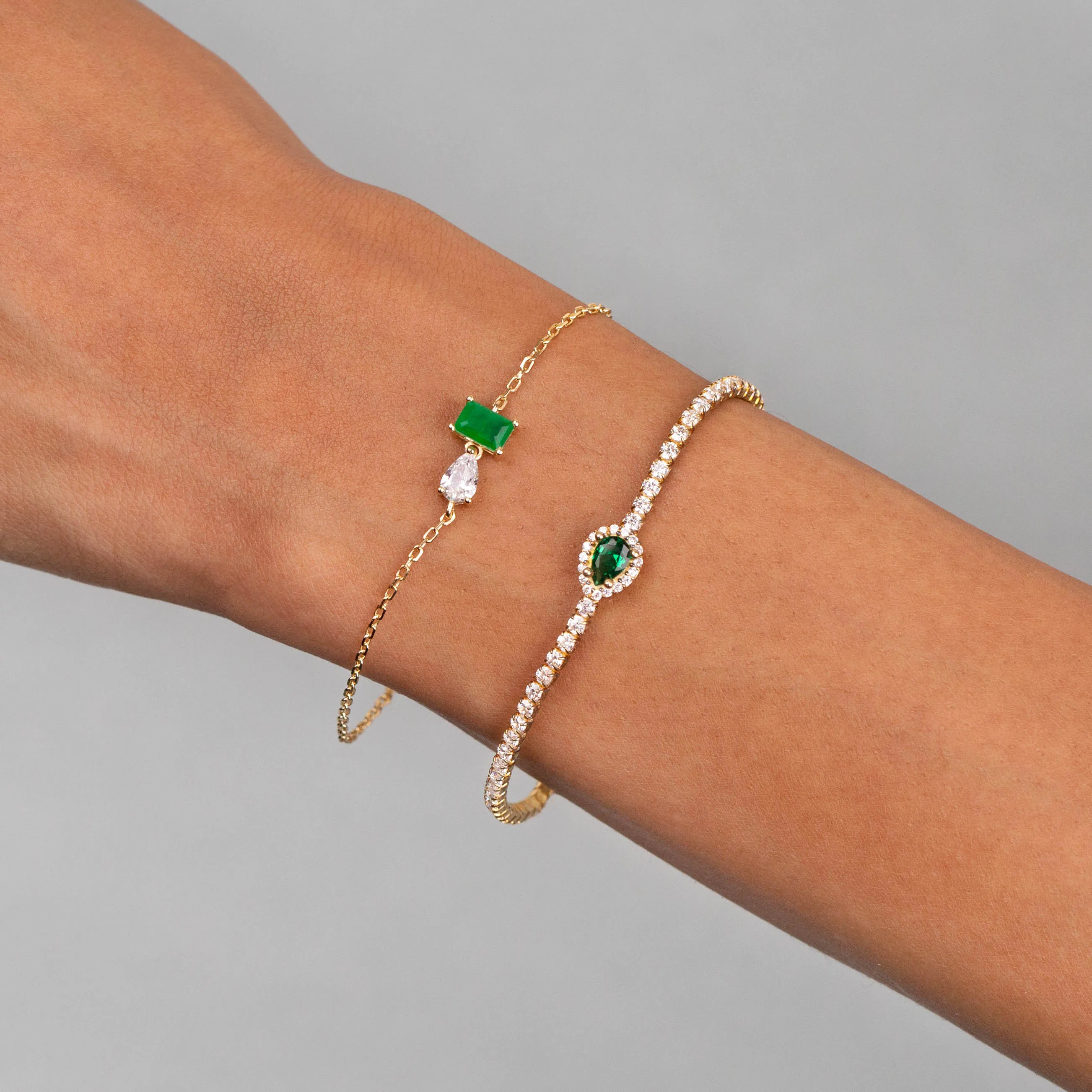 CZ Colored Illusion Teardrop Tennis Bracelet